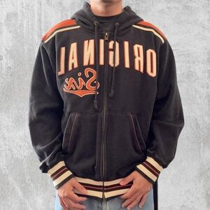 Old Time Hockey Original 6 NHL Zip Up Hoodie Embroidered Rafters Collection M